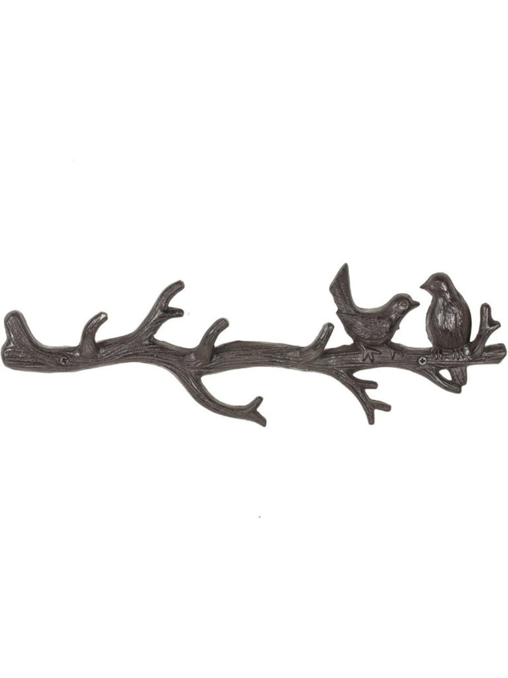 Dark Brown Bird & Branch Wall Hook - Rustic Home Decor, 17” Length, Unique